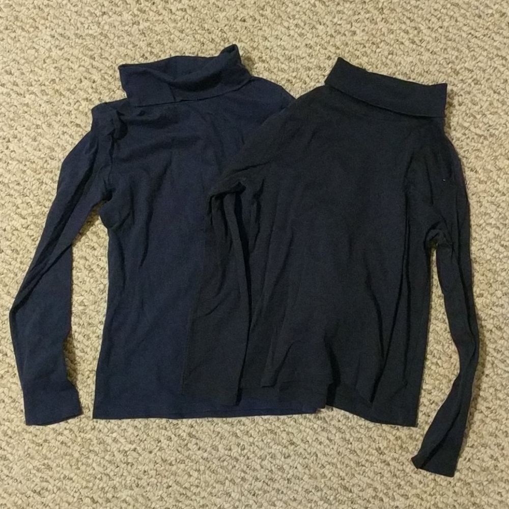 NWOT girls navy turtlenecks size 7/8
